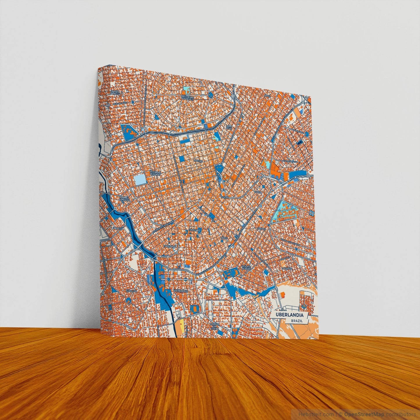 Uberlandia Brazil Colorful City Map Canvas Print