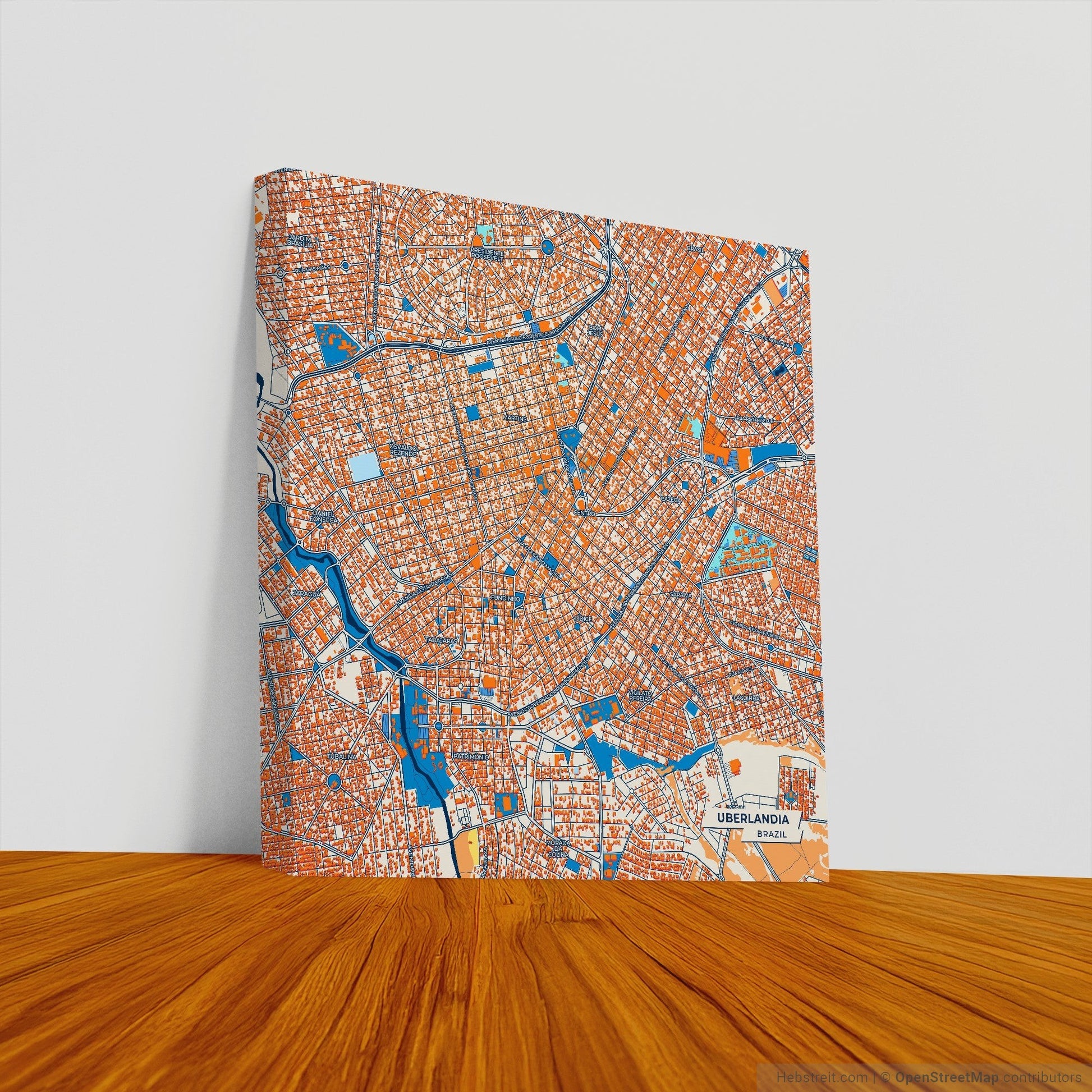 Uberlandia Brazil Colorful City Map Canvas Print