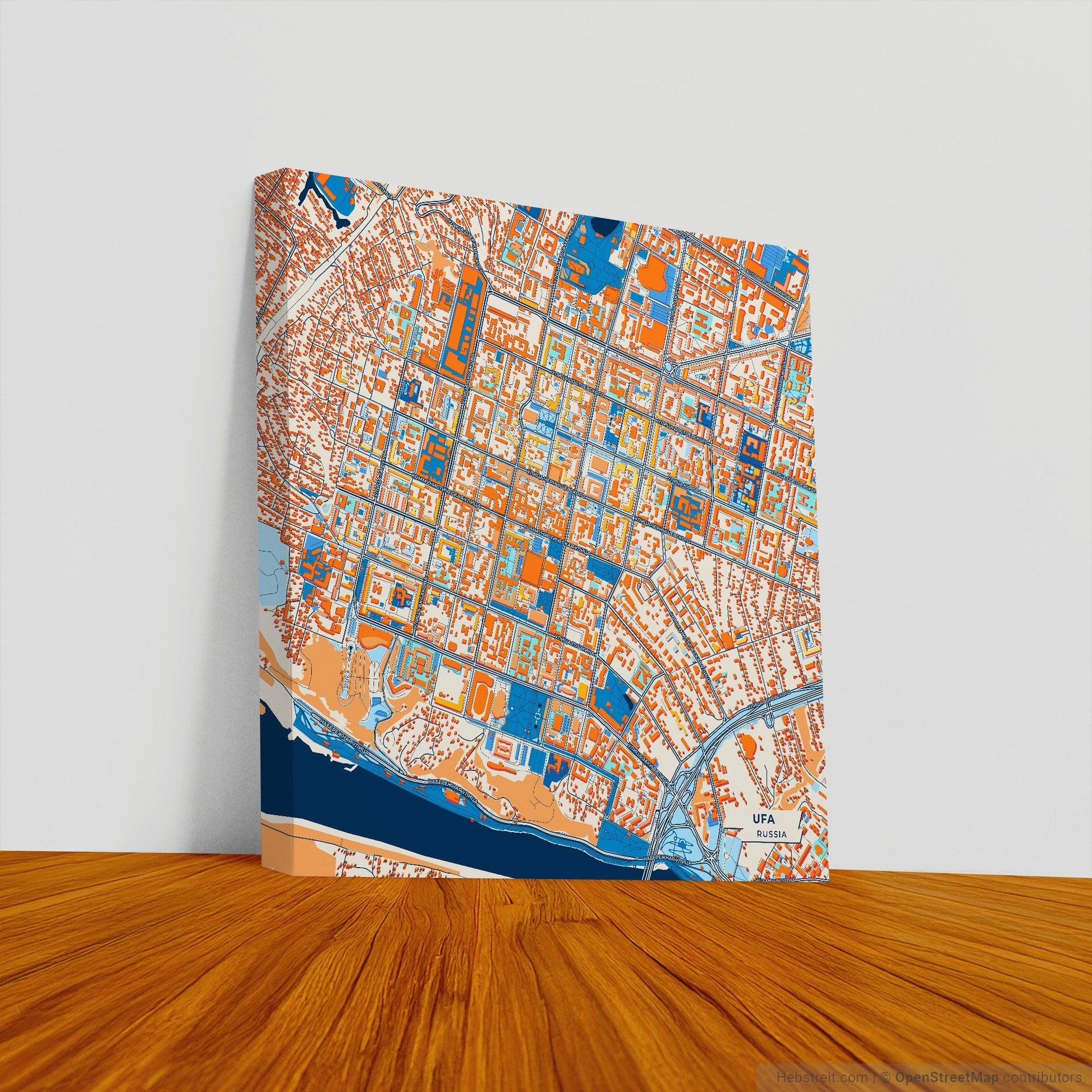 Уфа Russia Colorful City Map Canvas Print
