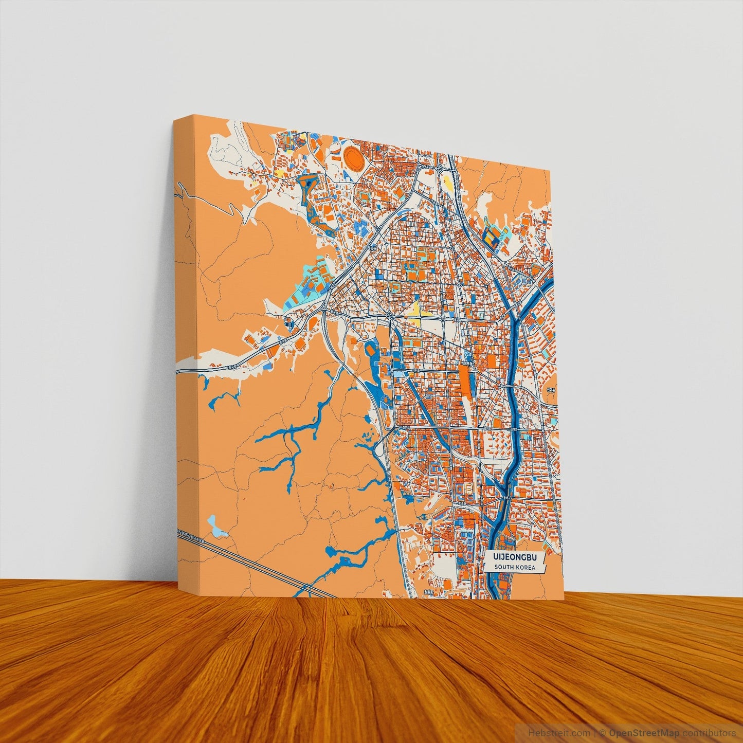 Uijeongbu South Korea Colorful City Map Canvas Print
