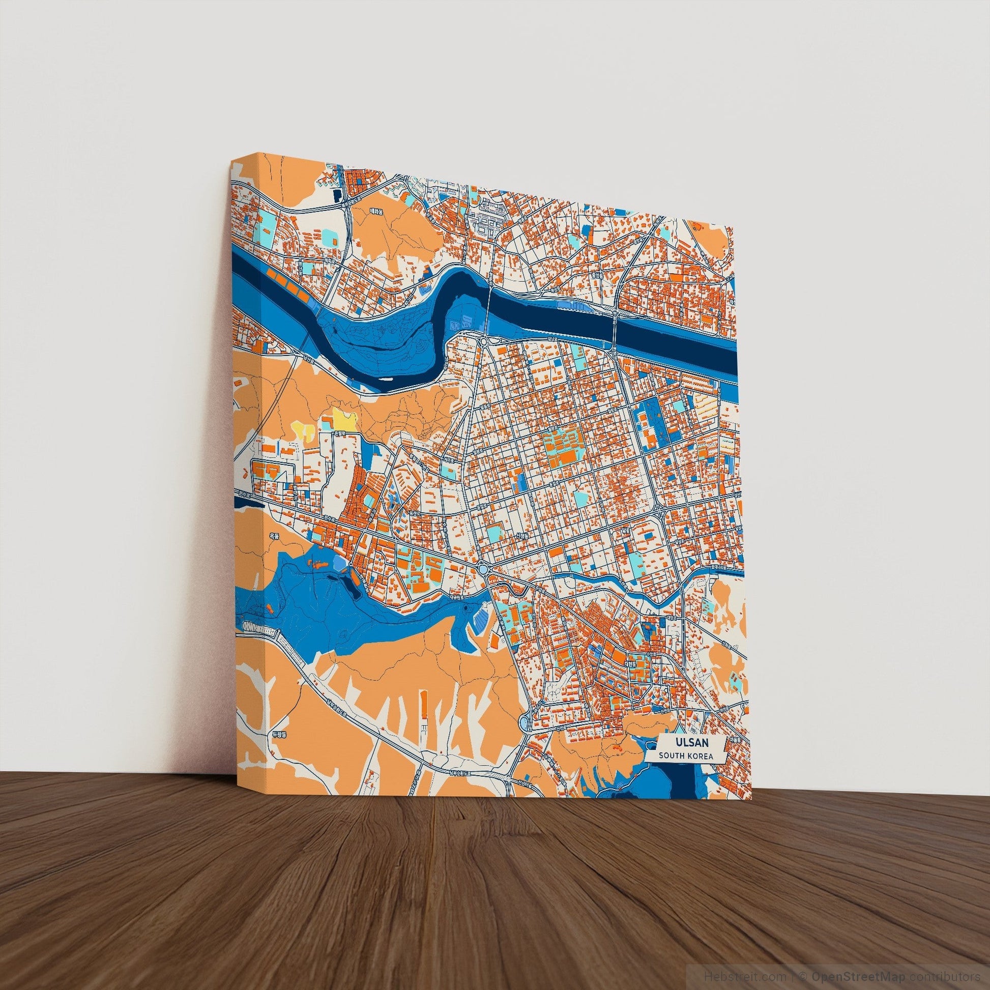 Ulsan South Korea Colorful City Map Canvas Print