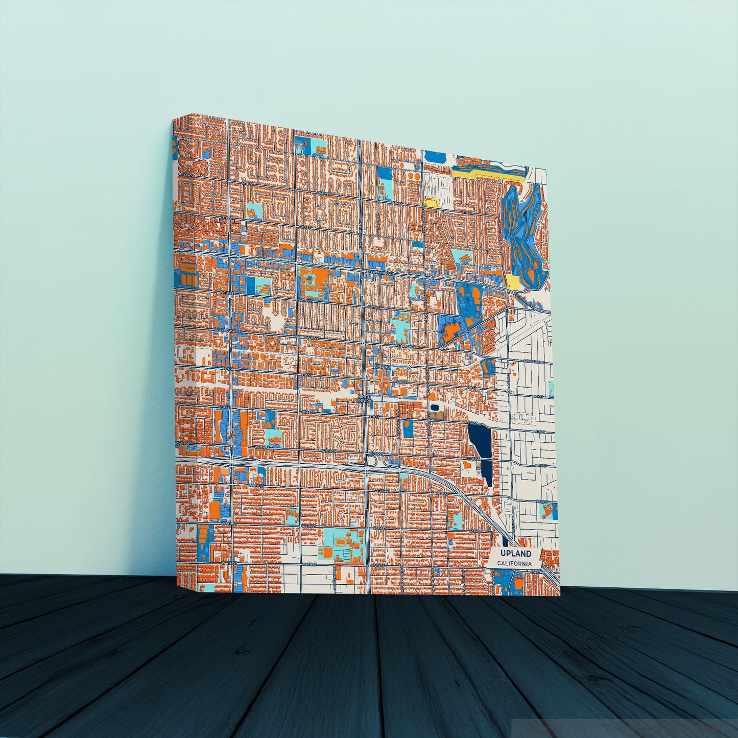 Upland California Colorful City Map Canvas Print