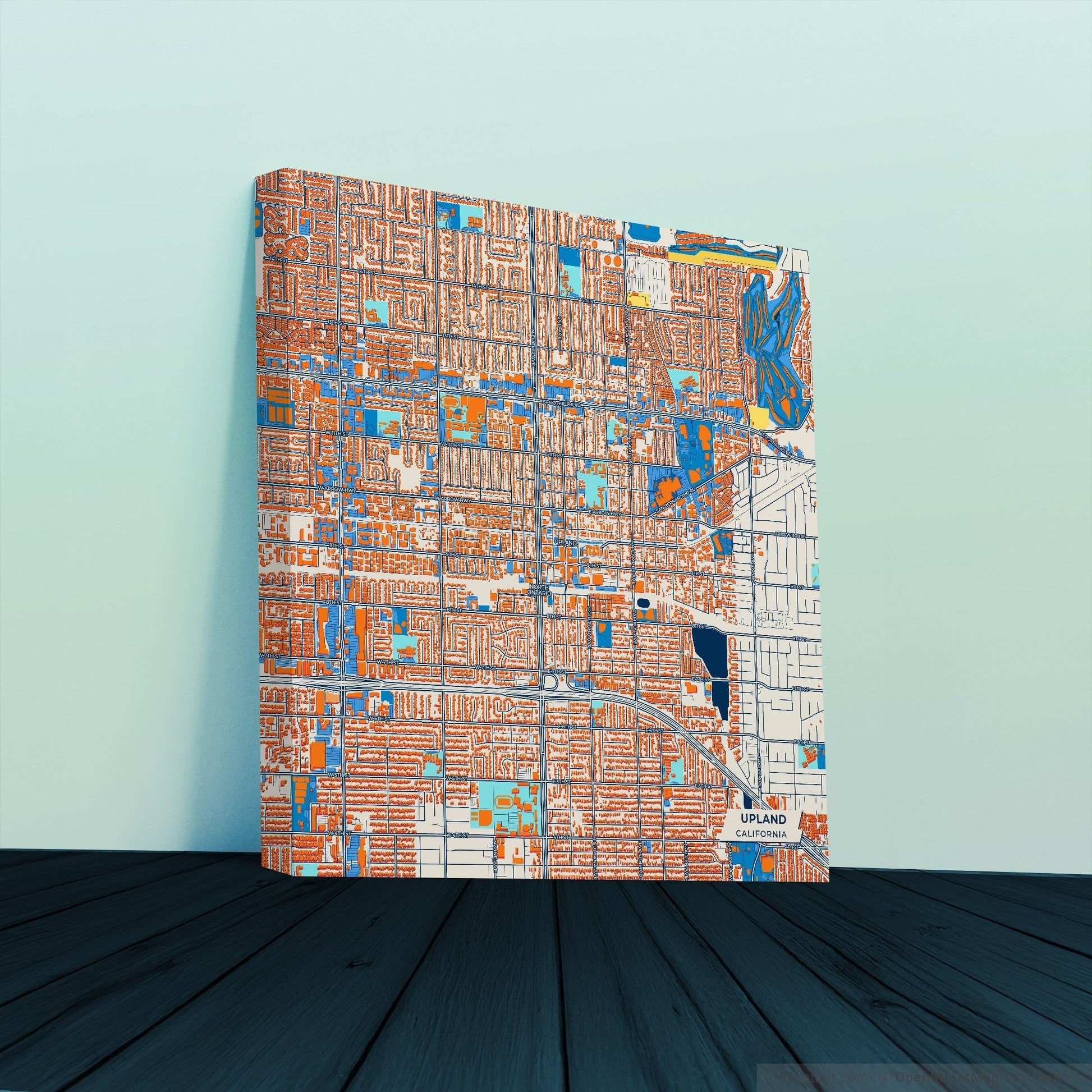 Upland California Colorful City Map Canvas Print