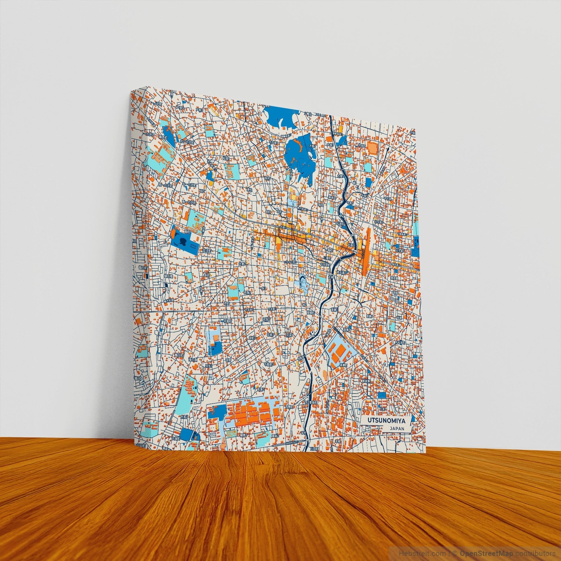 Utsunomiya Japan Colorful City Map Canvas Print