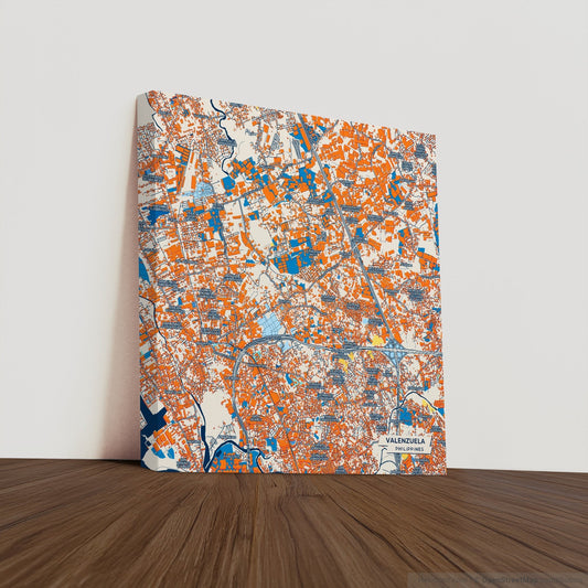 Valenzuela Philippines Colorful City Map Canvas Print