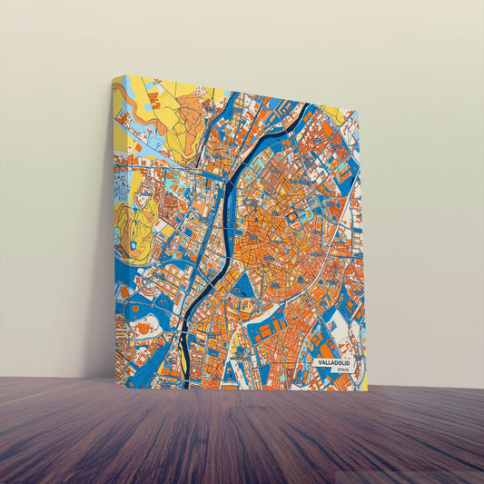 Valladolid Spain Colorful City Map Canvas Print
