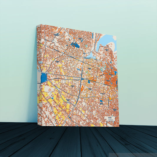 Kamyonet Turkey Colorful City Map Canvas Print