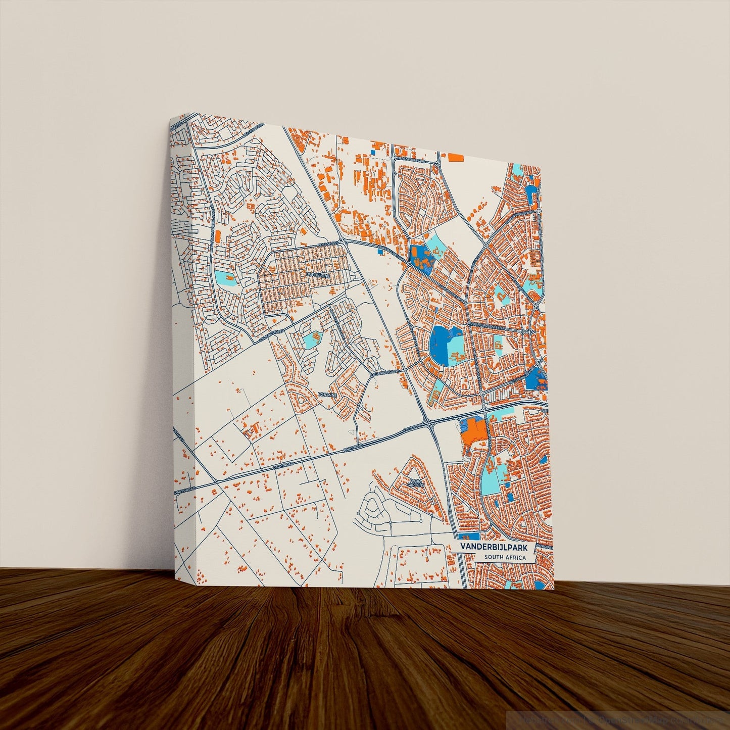 Vanderbijlpark South Africa Colorful City Map Canvas Print