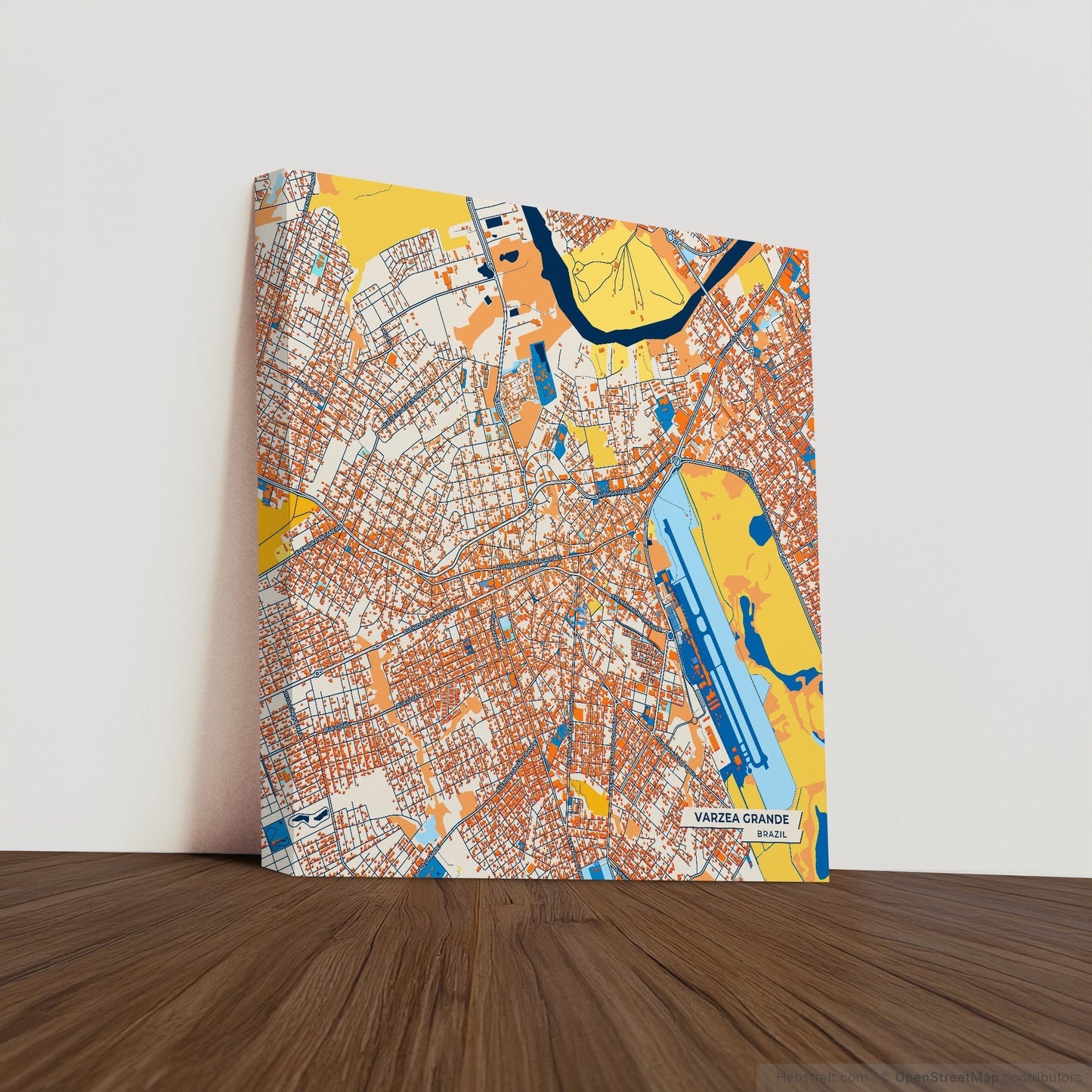 Varzea Grande Brazil Colorful City Map Canvas Print