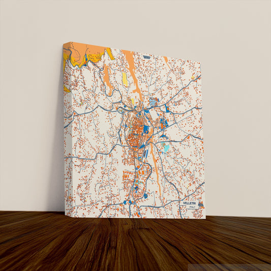 Velletri Italy Colorful City Map Canvas Print