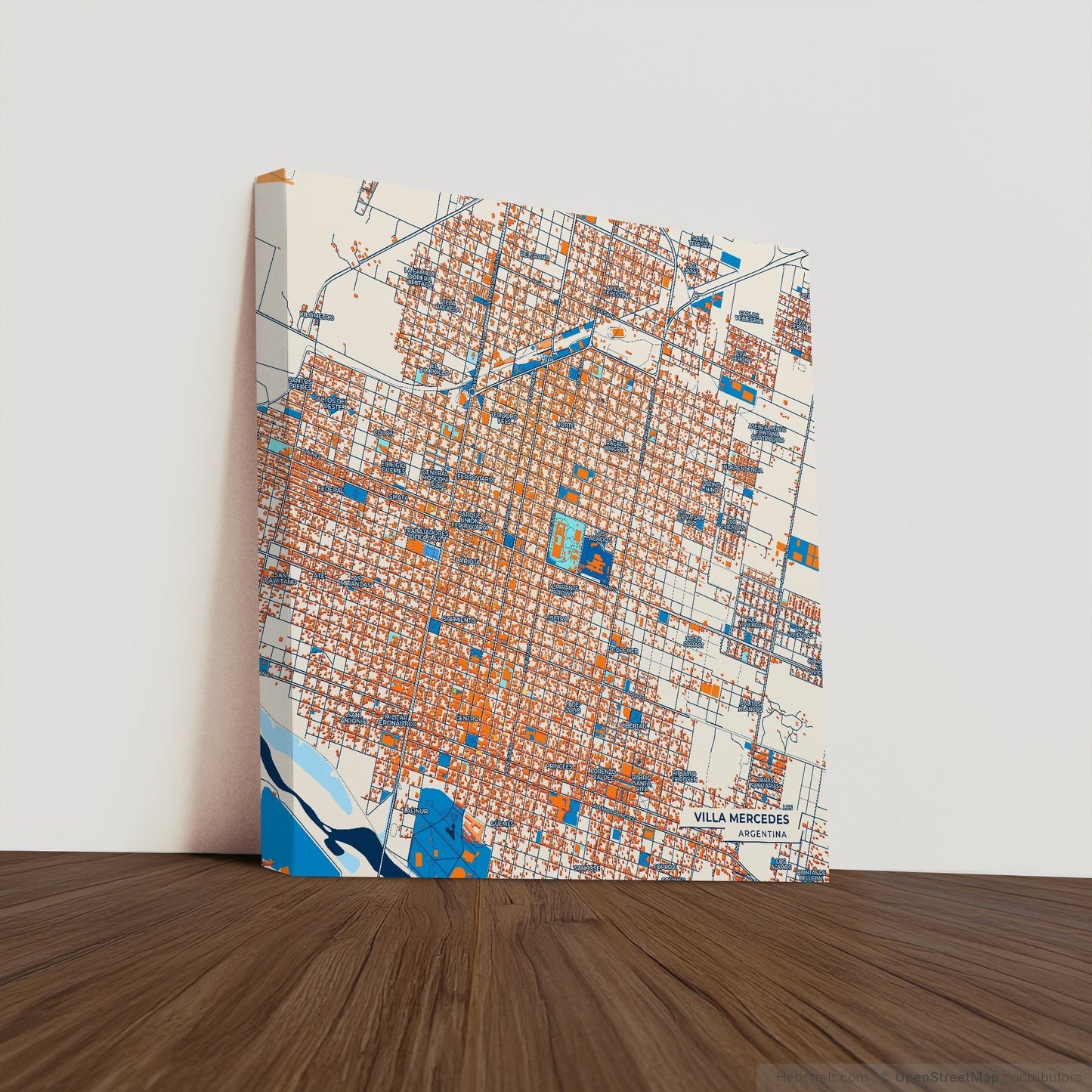 Villa Mercedes Argentina Colorful City Map Canvas Print