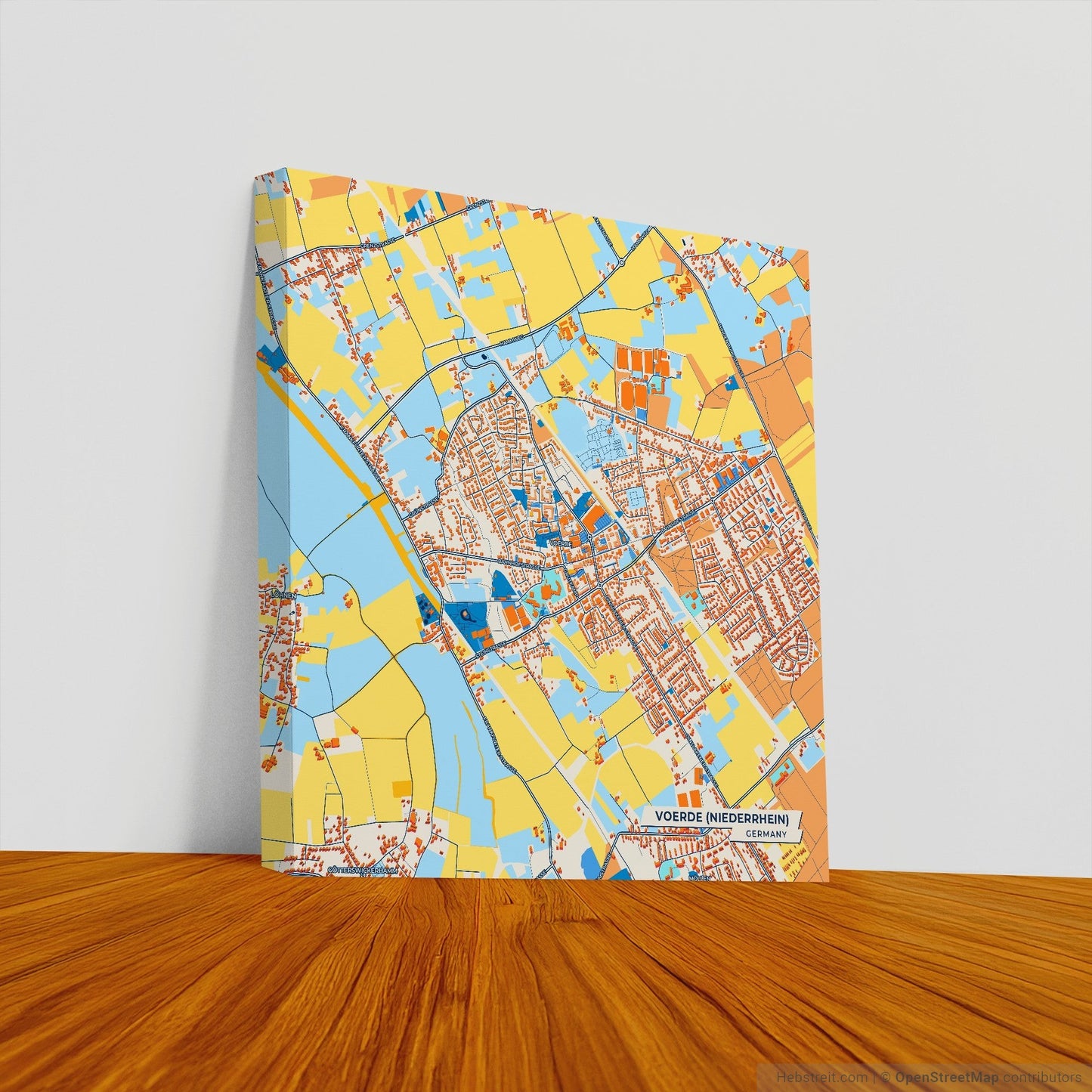 Voerde (Niederrhein) Germany Colorful City Map Canvas Print