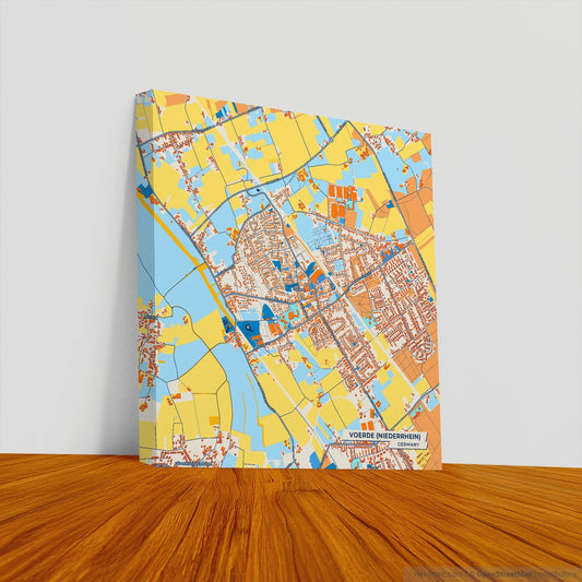 Voerde (Niederrhein) Germany Colorful City Map Canvas Print
