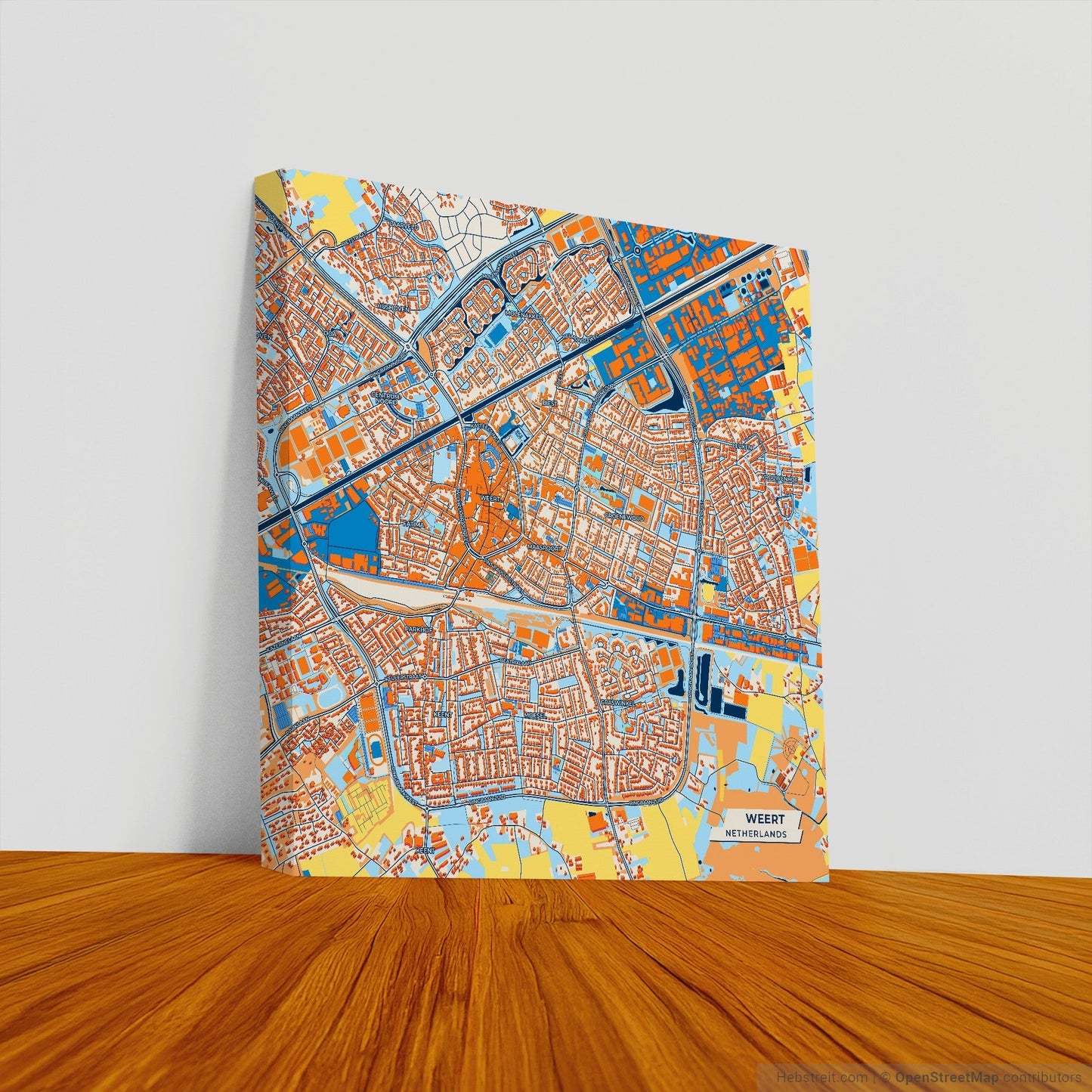 Weert Netherlands Colorful City Map Canvas Print