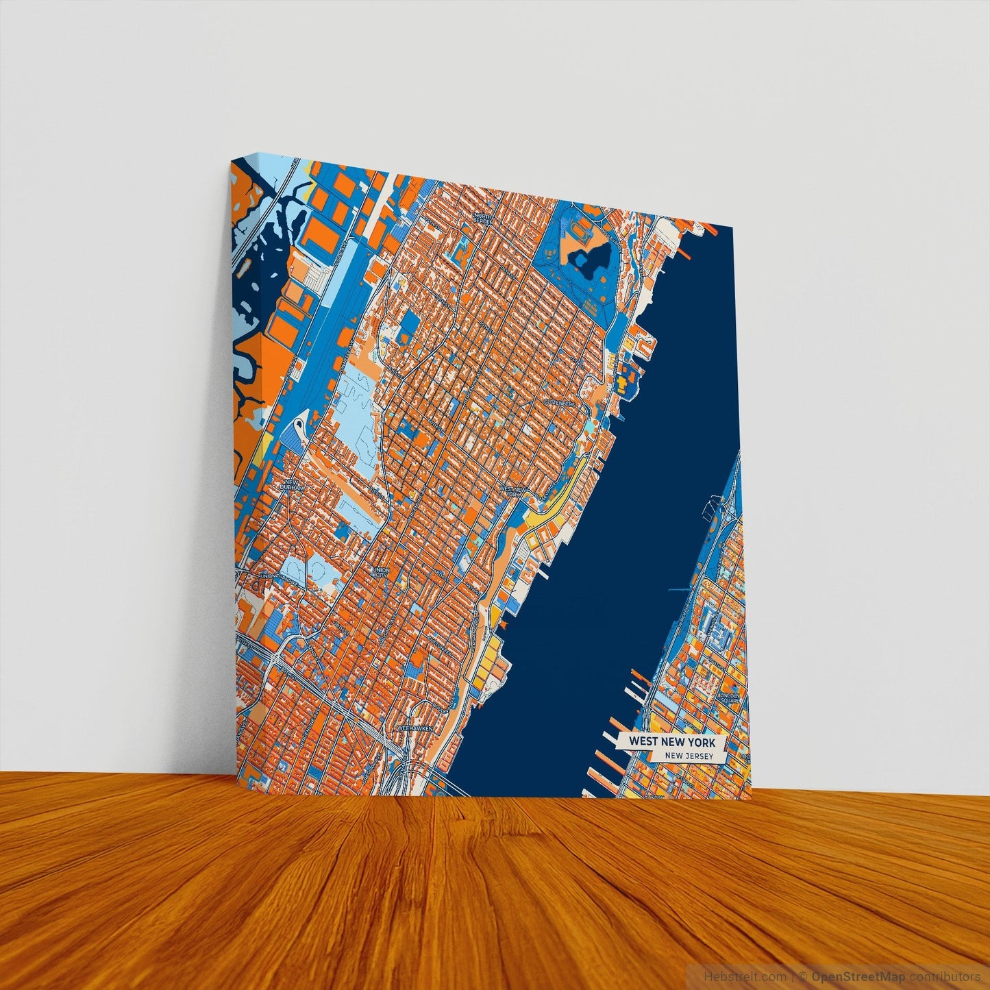 West New York New Jersey Colorful City Map Canvas Print