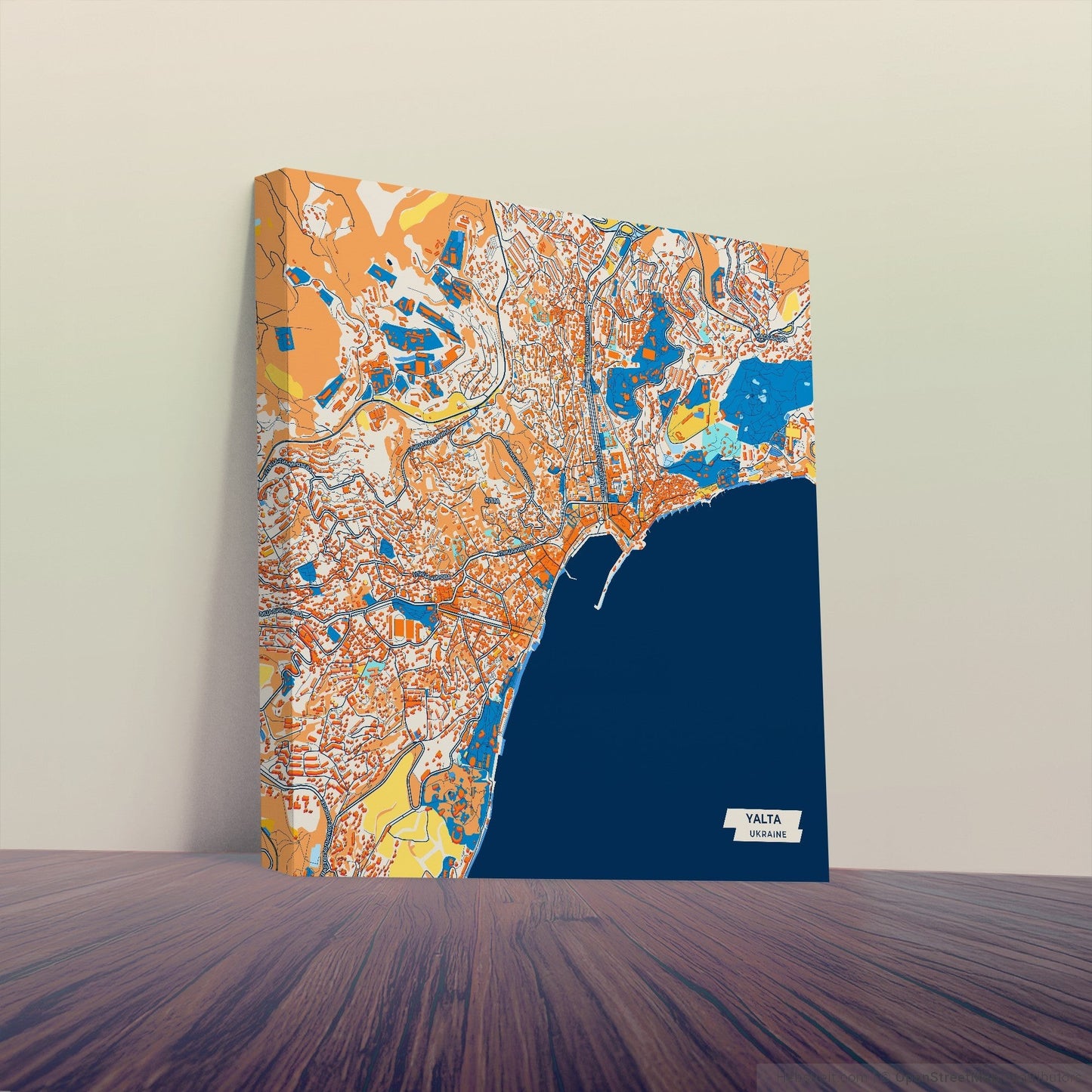 Ялта Ukraine Colorful City Map Canvas Print