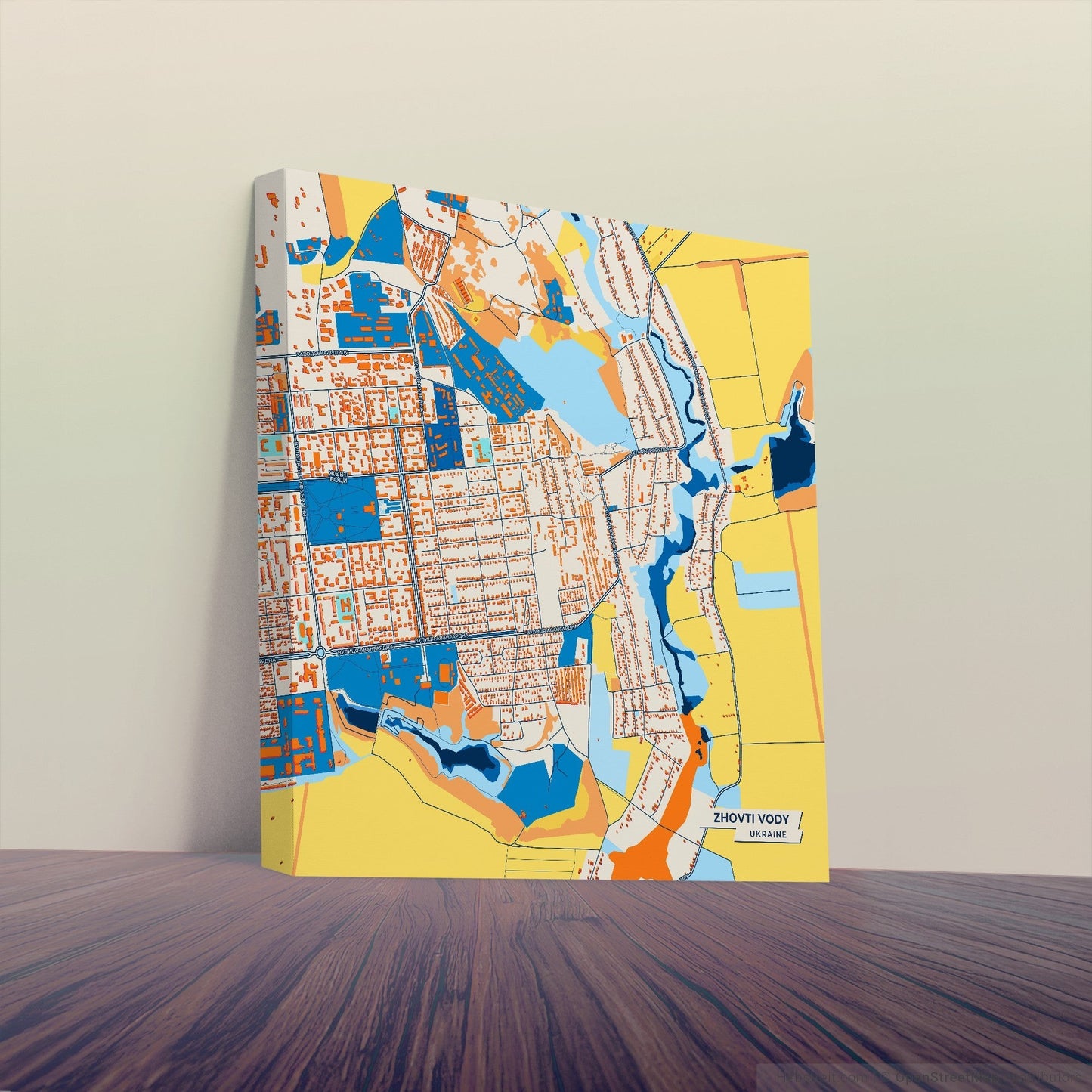 Жовти Води Ukraine Colorful City Map Canvas Print