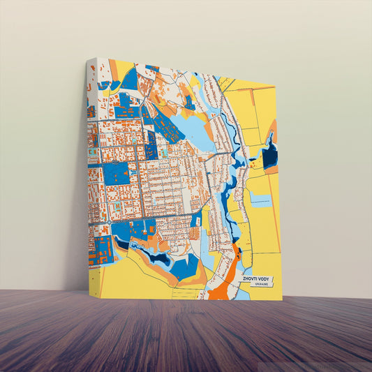 Жовти Води Ukraine Colorful City Map Canvas Print