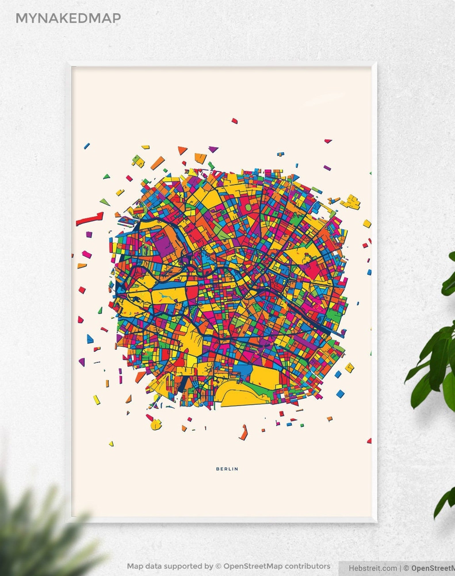 Berlin Germany Art Map, Vibrant Cityscapes of Europe, Perfect Decor for Home and Business