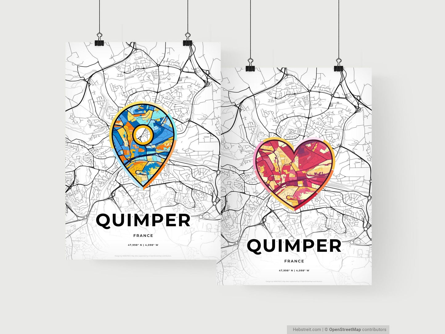 Quimper France art print for couples