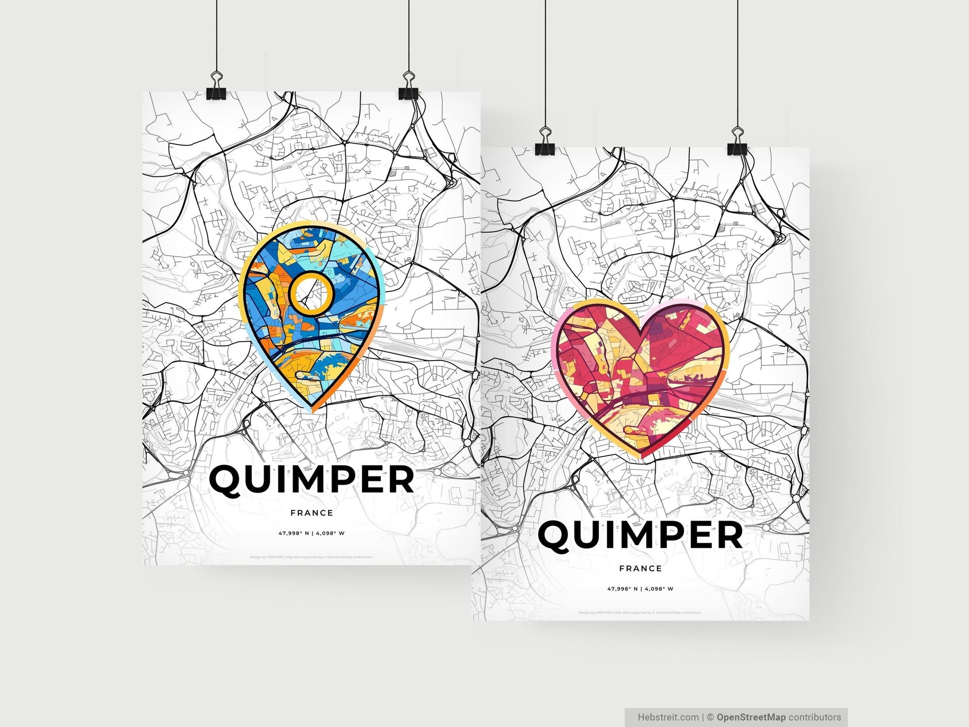 Quimper France art print for couples