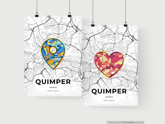 Quimper France art print for couples