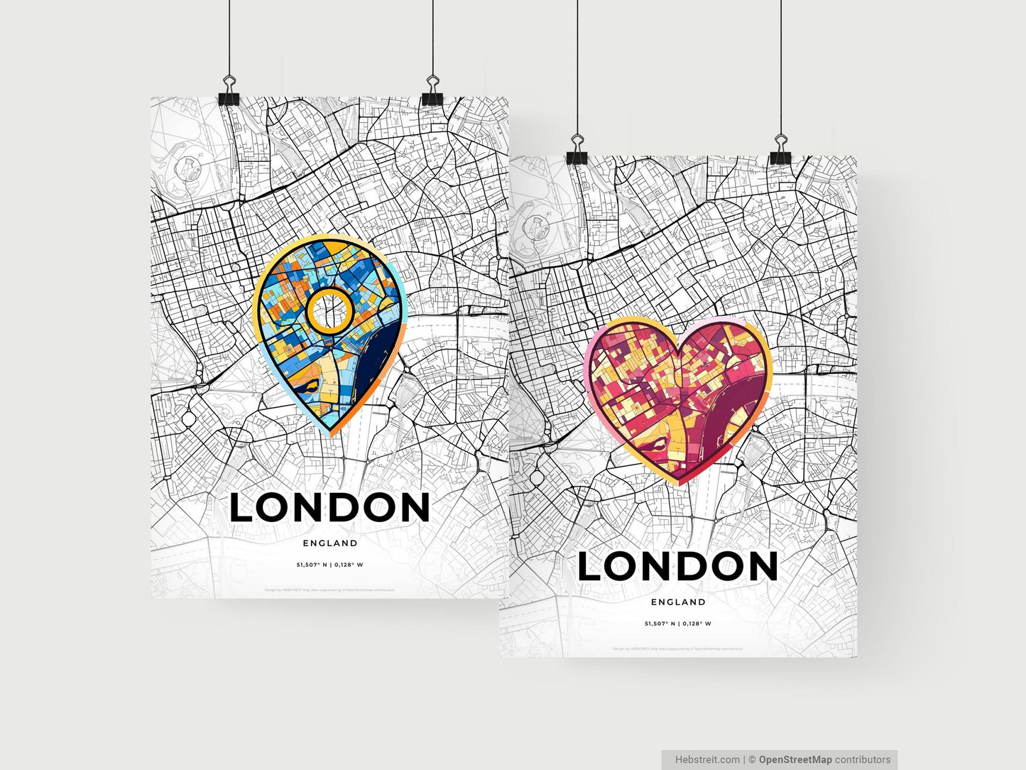 London England art print for couples