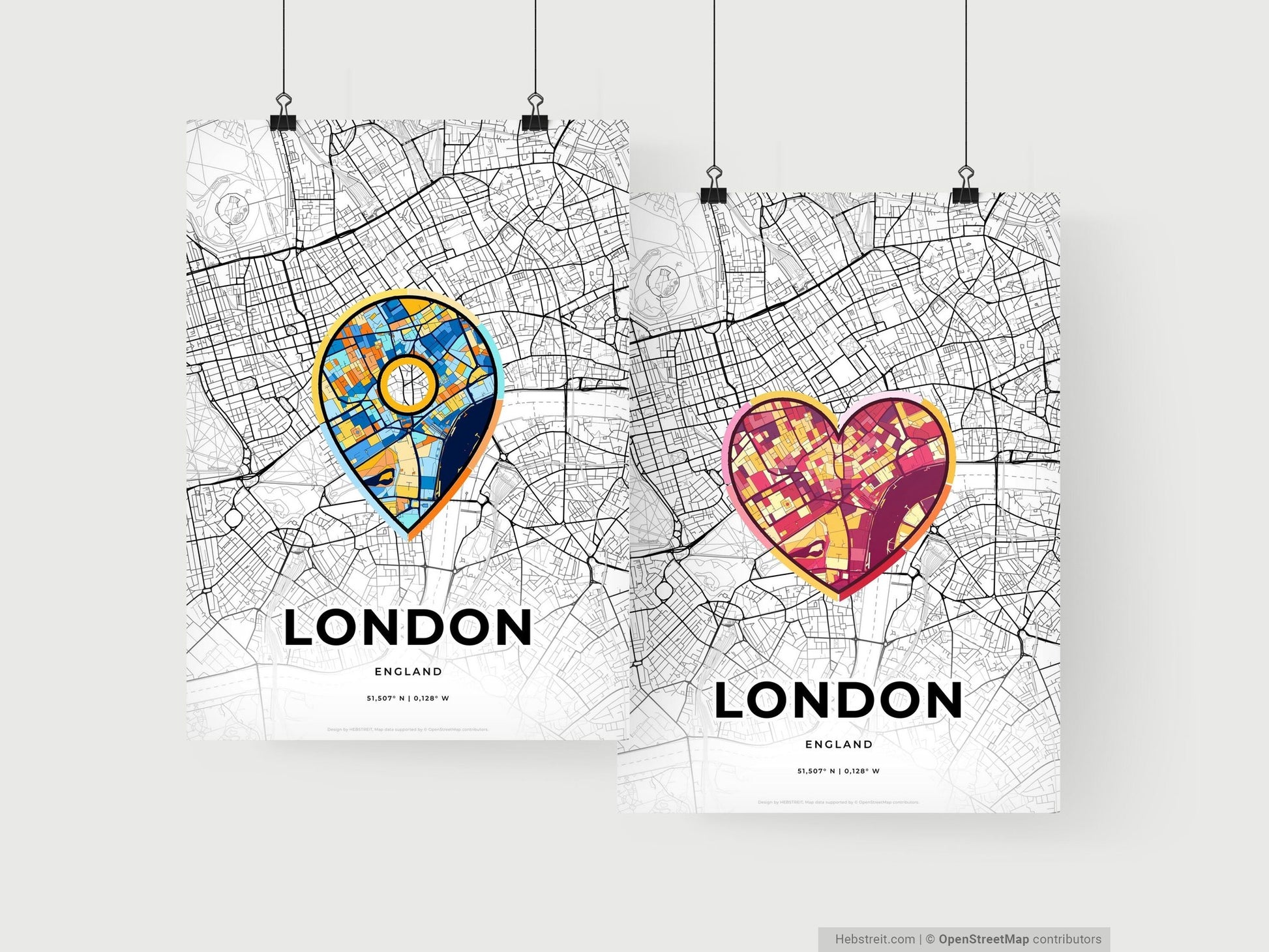 London England art print for couples