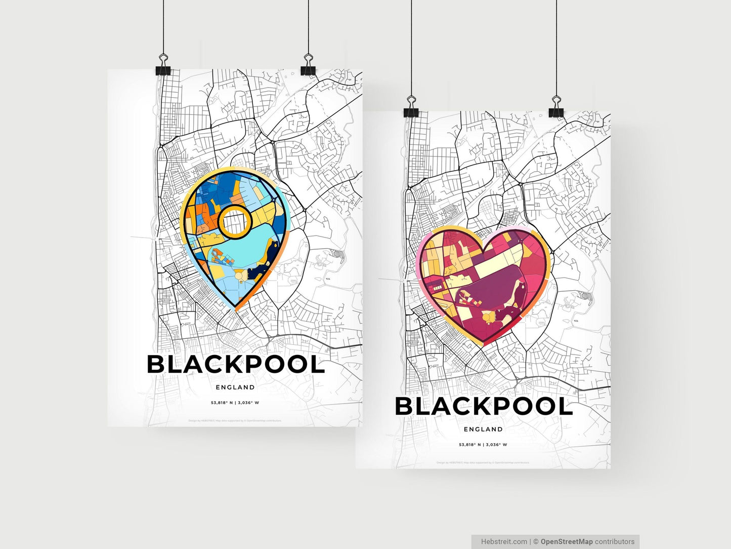 Blackpool England art print for couples