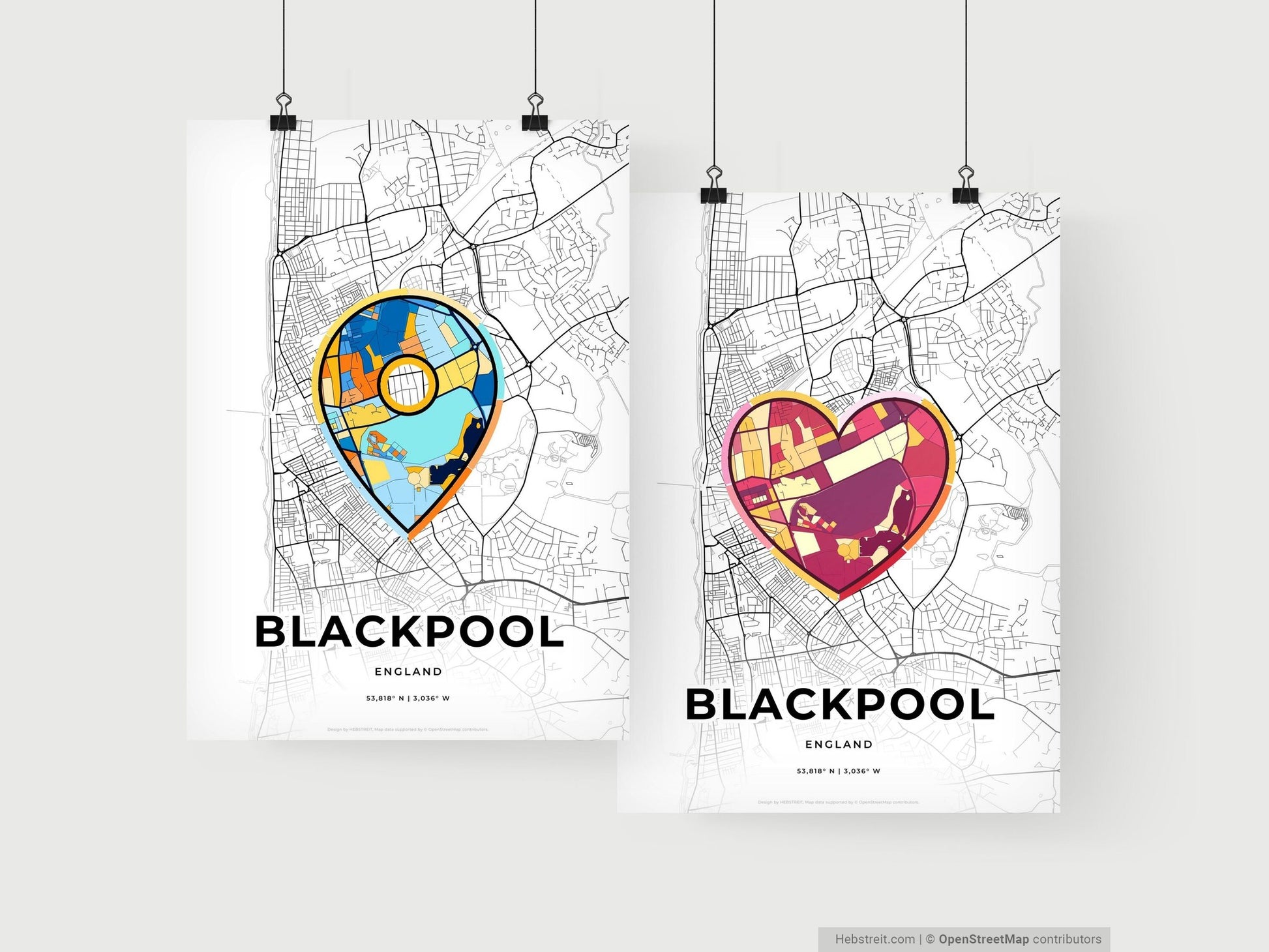 Blackpool England art print for couples