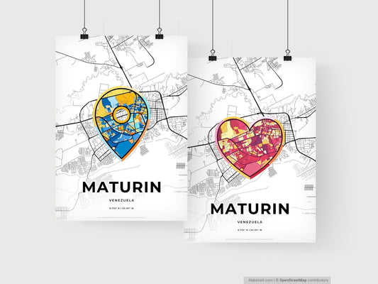 Maturin Venezuela art print for couples