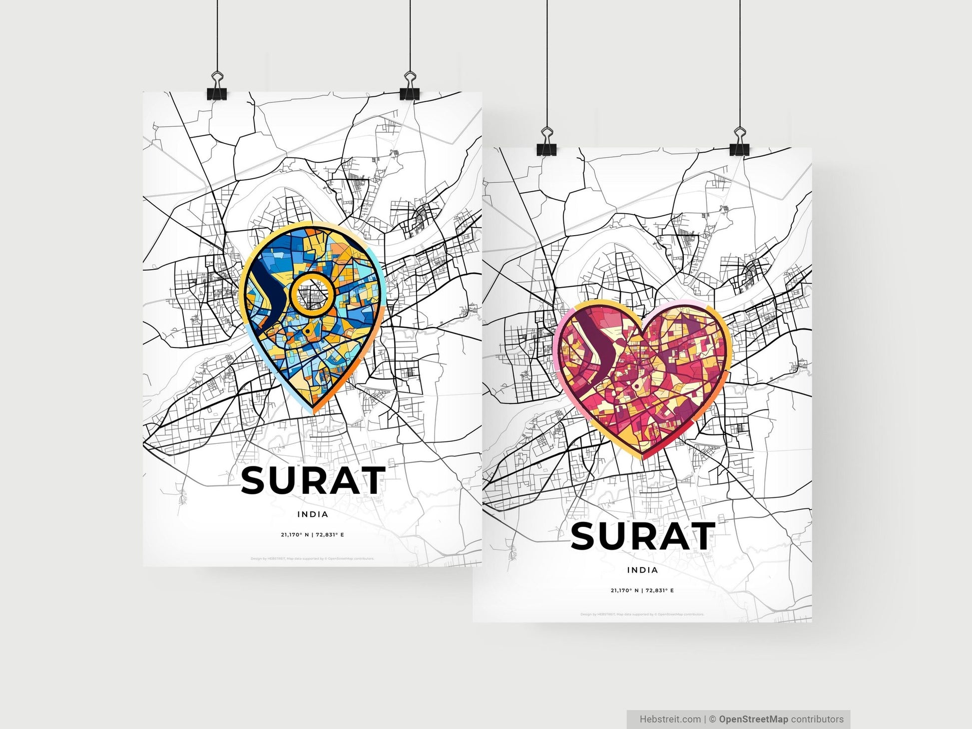 Surat India art print for couples