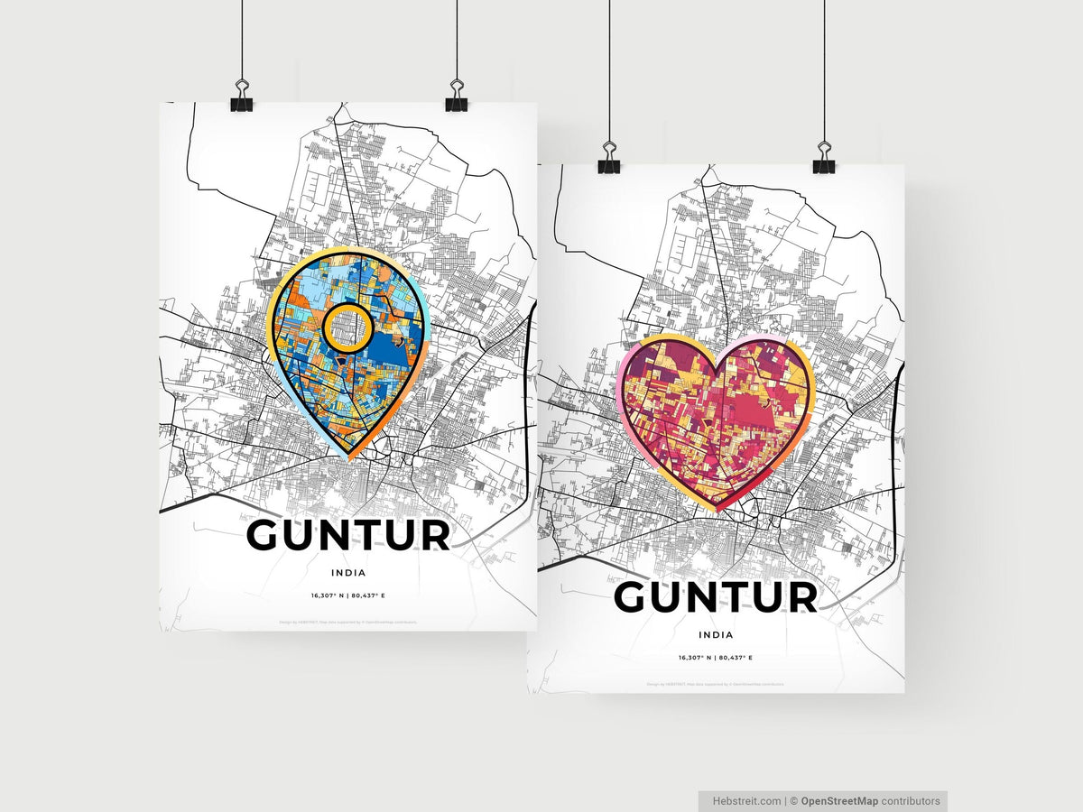Guntur India art print for couples