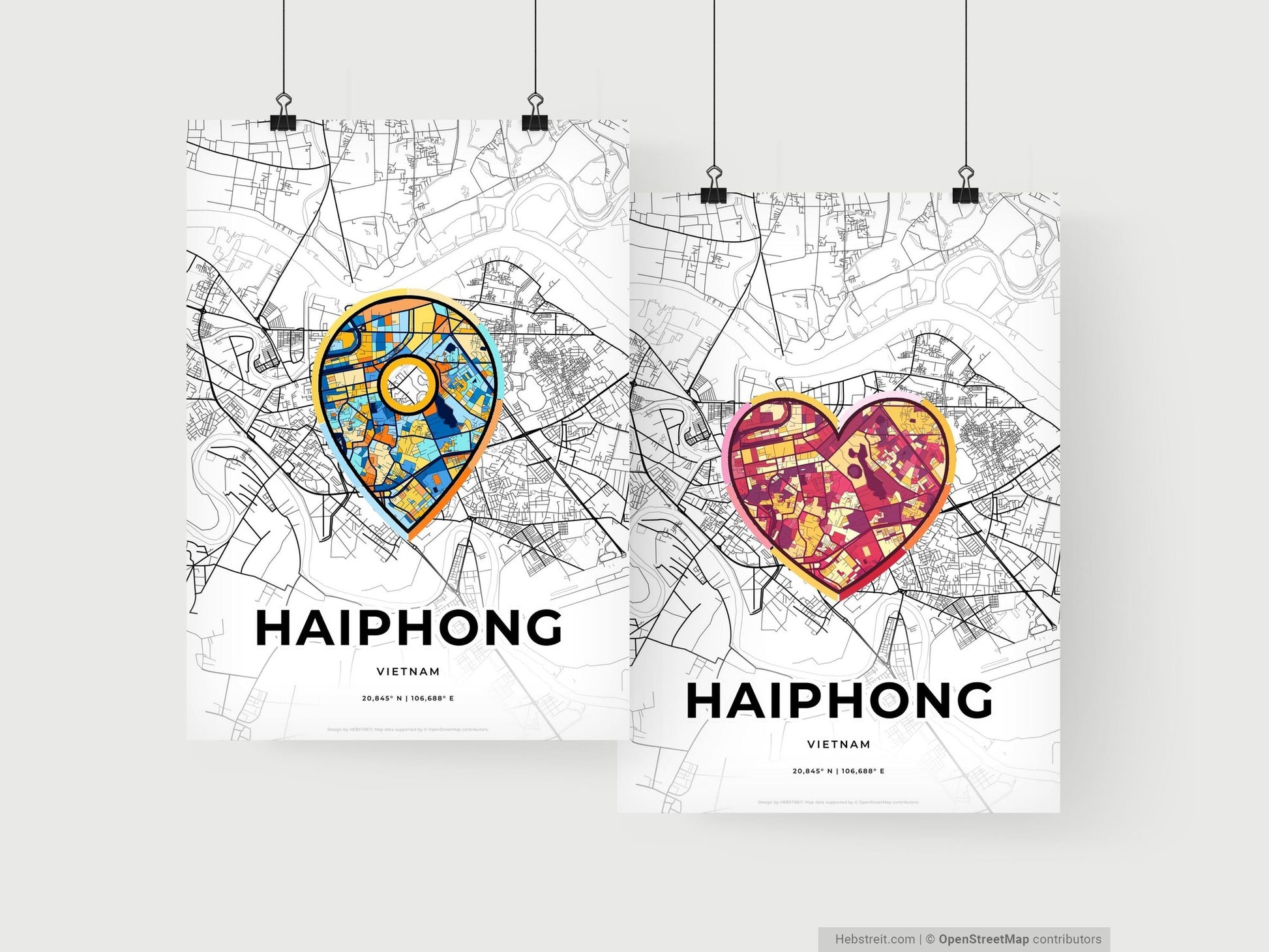 Haiphong Vietnam art print for couples