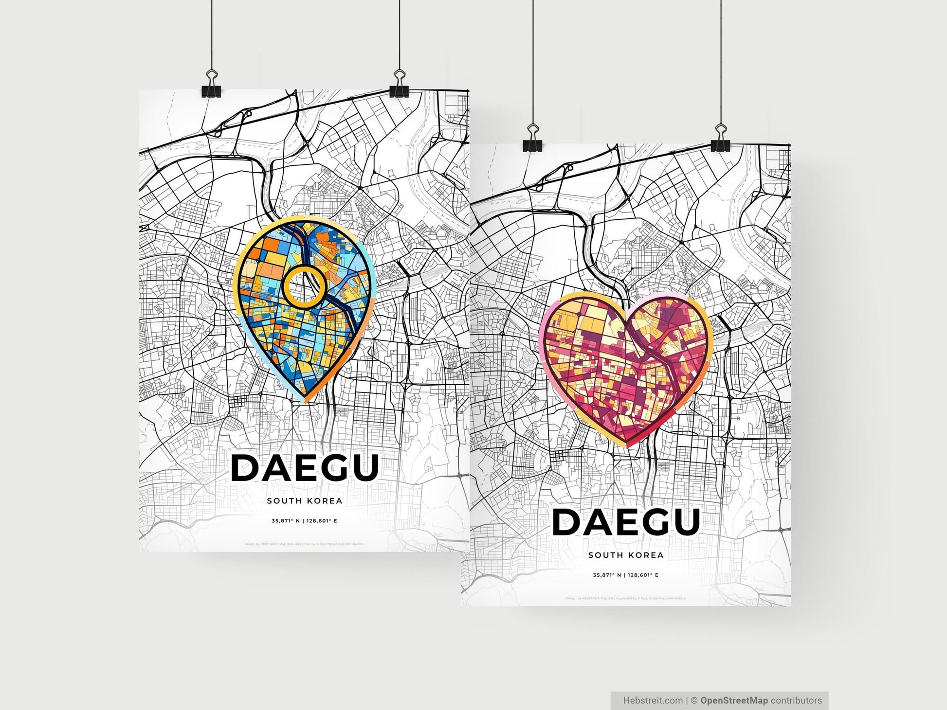 Daegu South Korea art print for couples