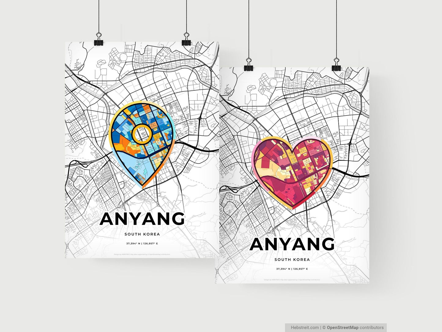 Anyang South Korea art print for couples