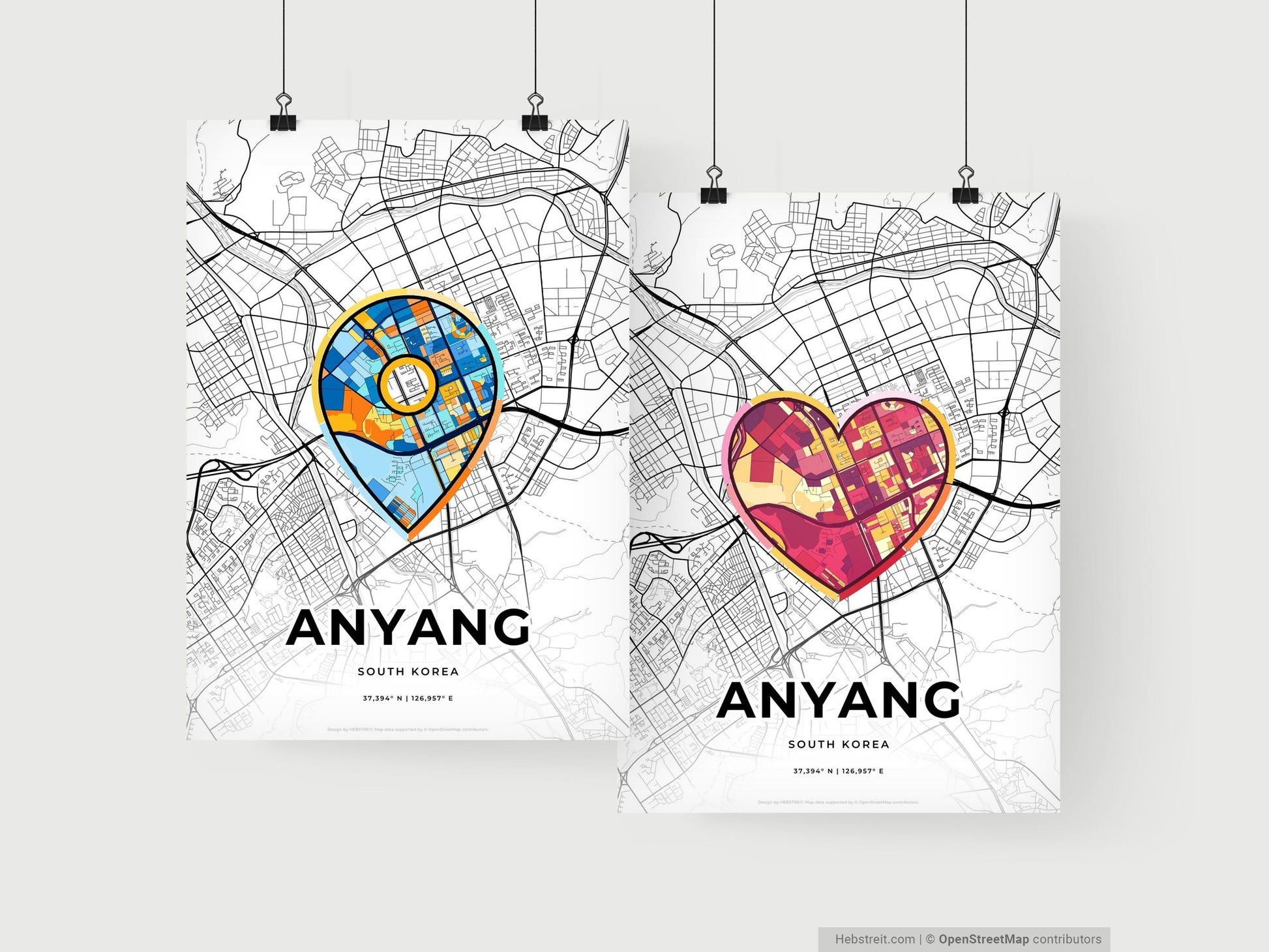 Anyang South Korea art print for couples