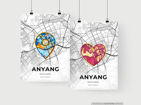 Anyang South Korea art print for couples