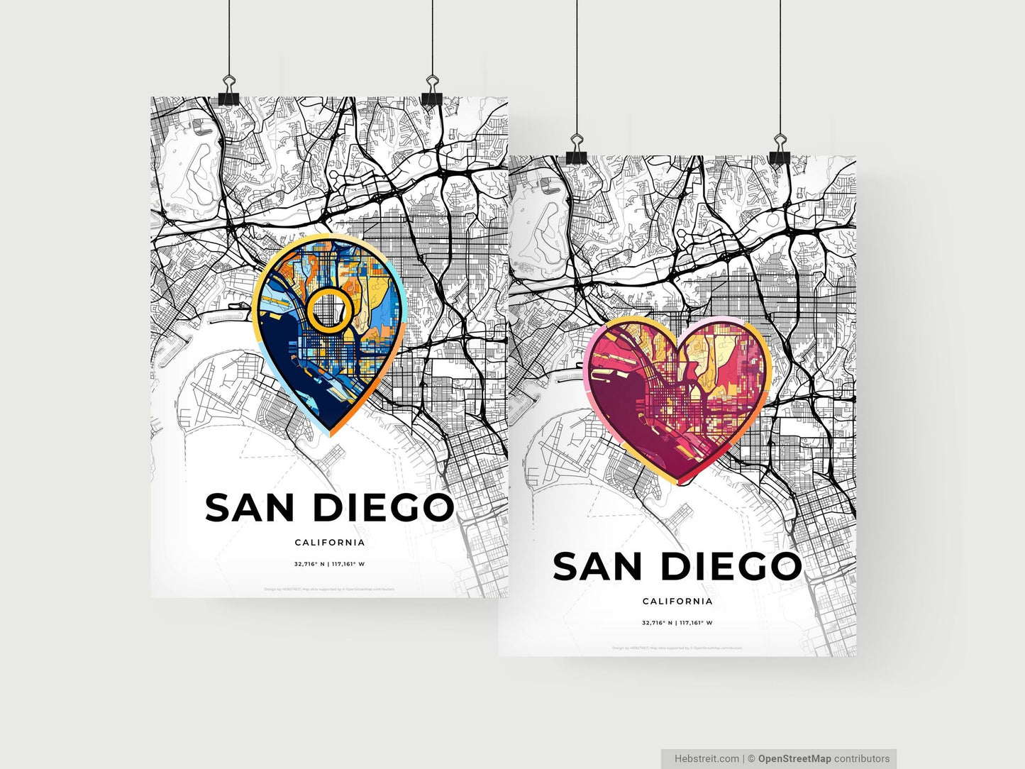 San Diego California art print for couples
