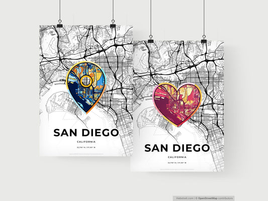 San Diego California art print for couples