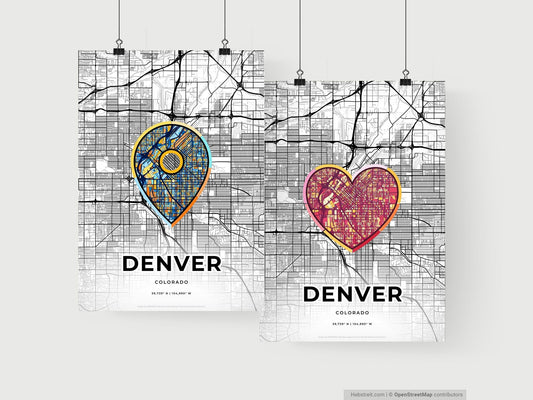 Denver Colorado art print for couples