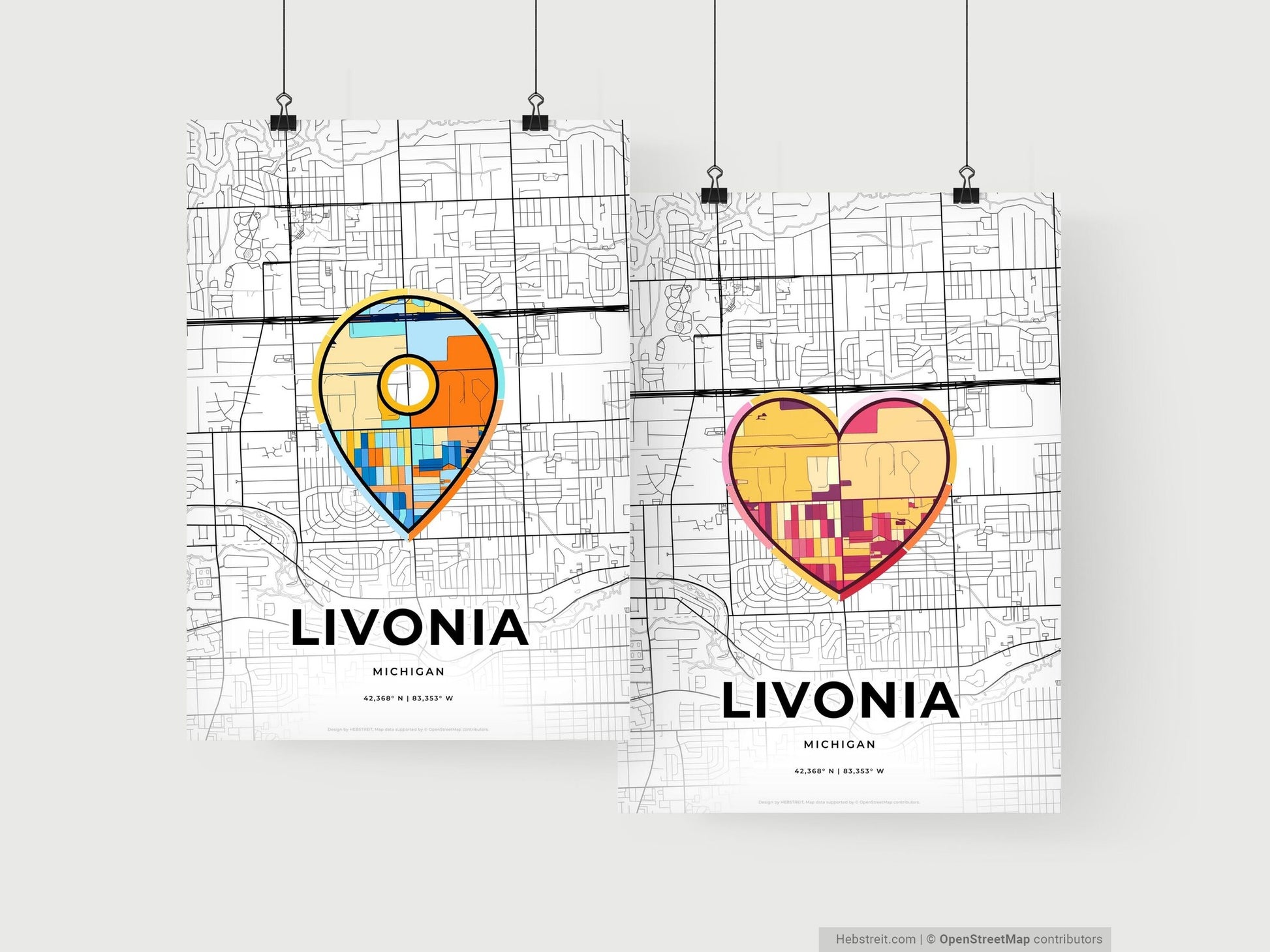 Livonia Michigan art print for couples