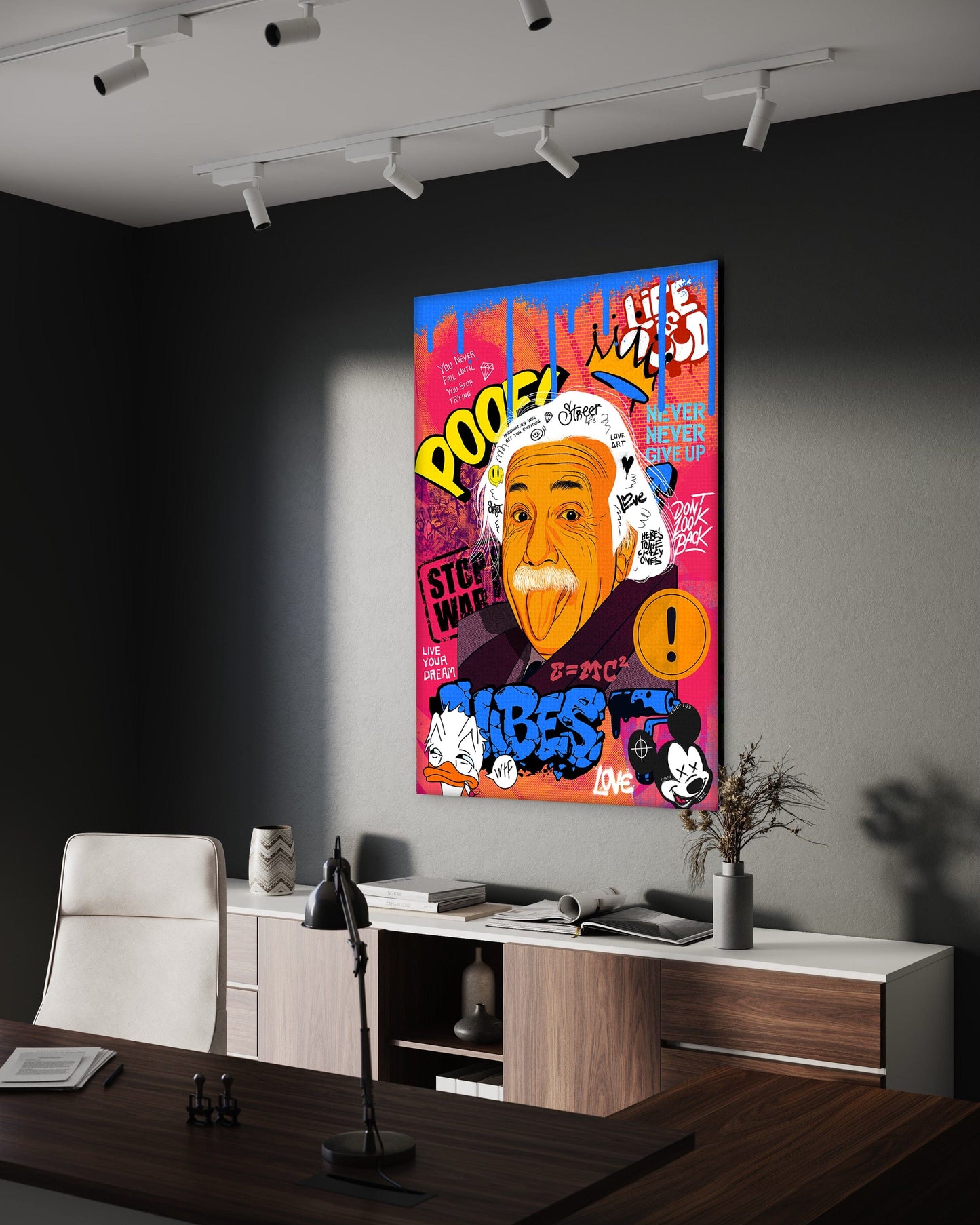 Professor Einstein - Pop Art Canvas Print