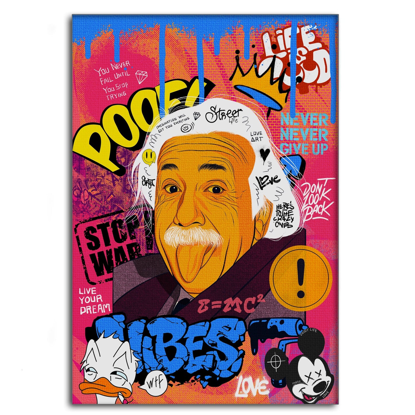 Professor Einstein - Pop Art Canvas Print
