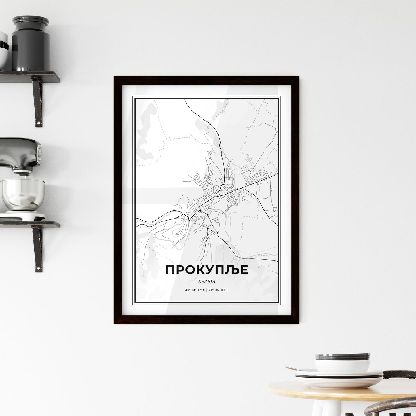 Prokuplje Serbia - Minimal City Map