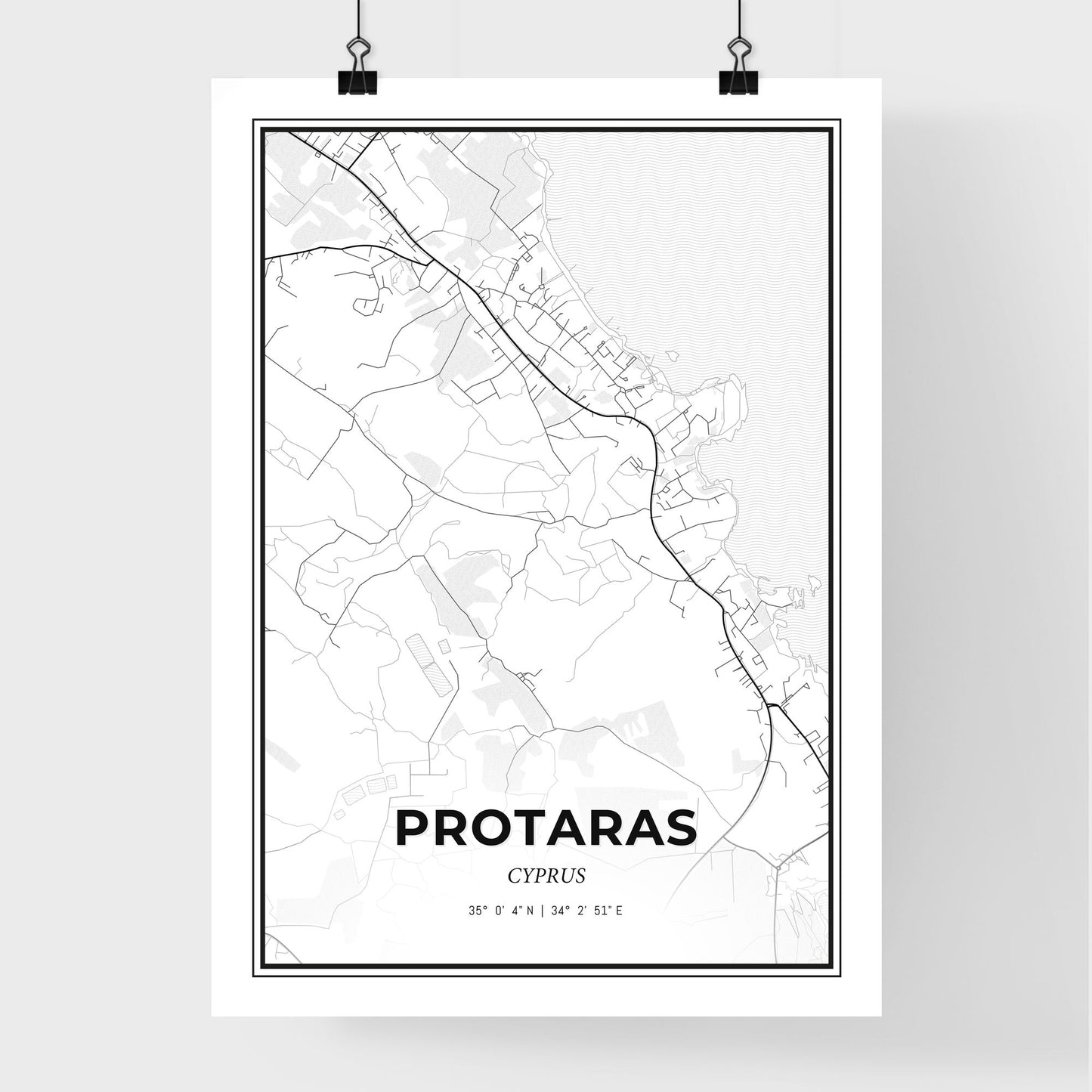 Protaras   Cyprus - Premium City Map Poster