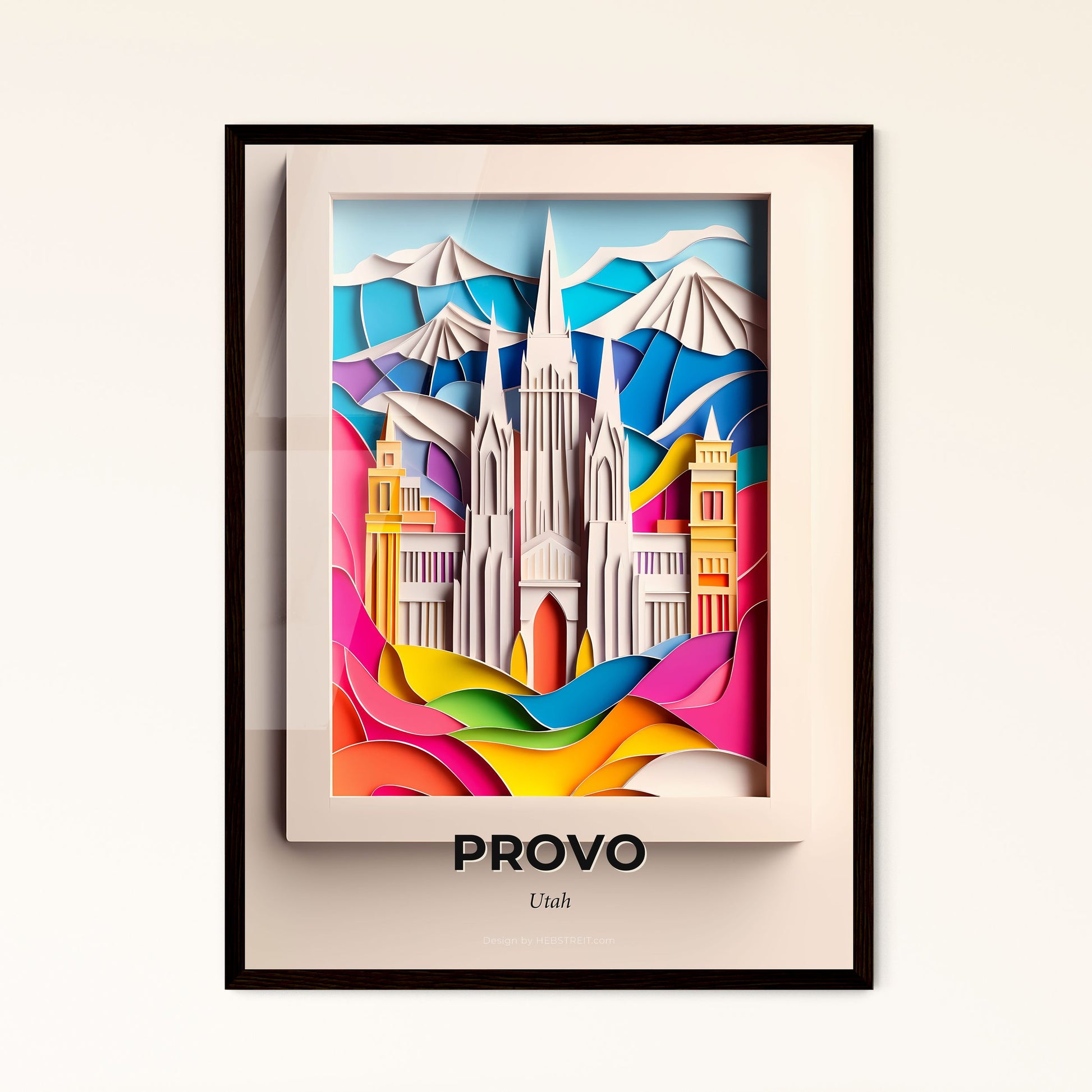 Vivid Provo, Utah - a building with a mountain in the background