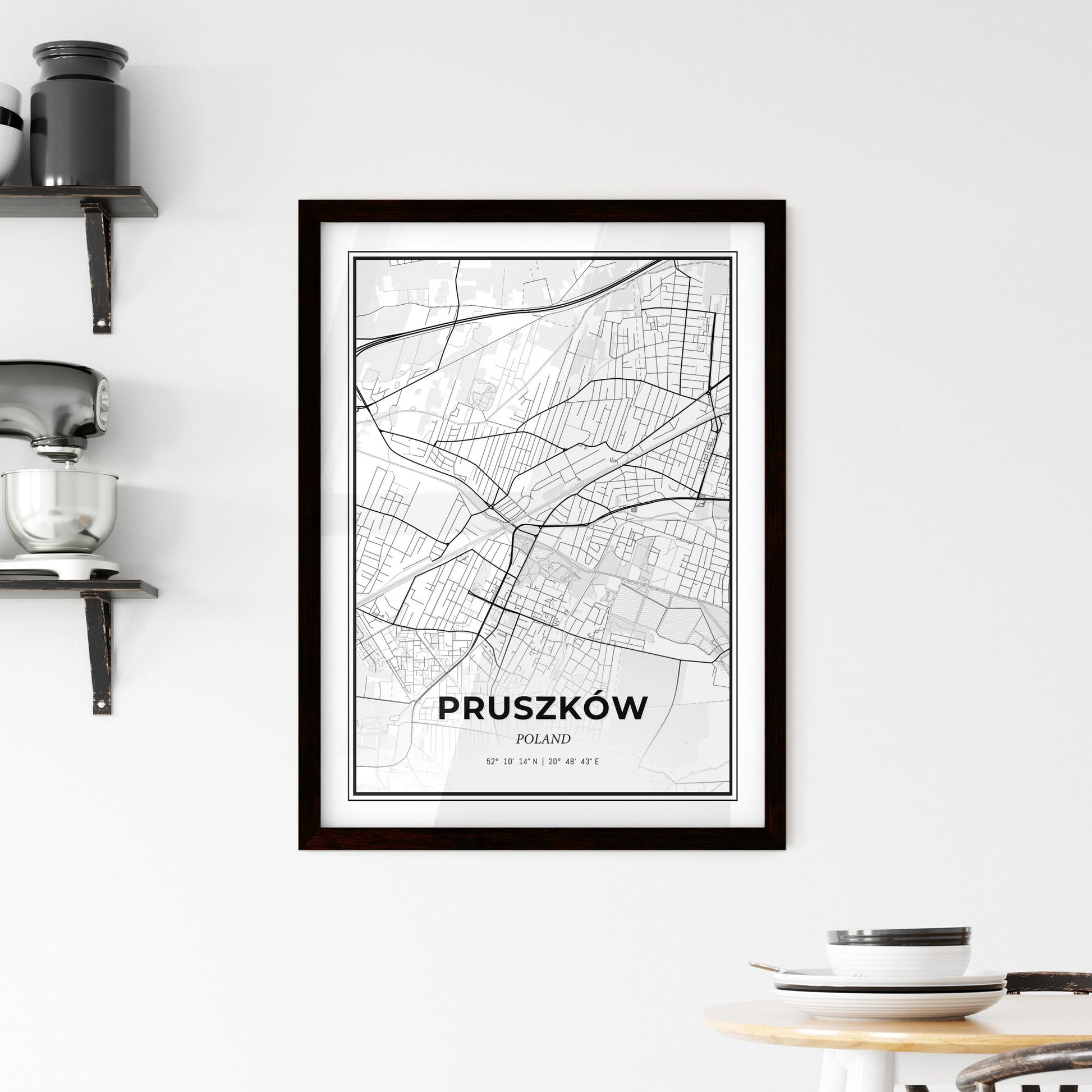 Pruszków Poland - Minimal City Map