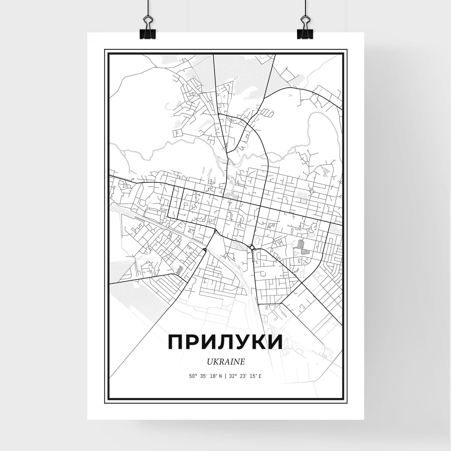 Pryluky Ukraine - Premium City Map Poster