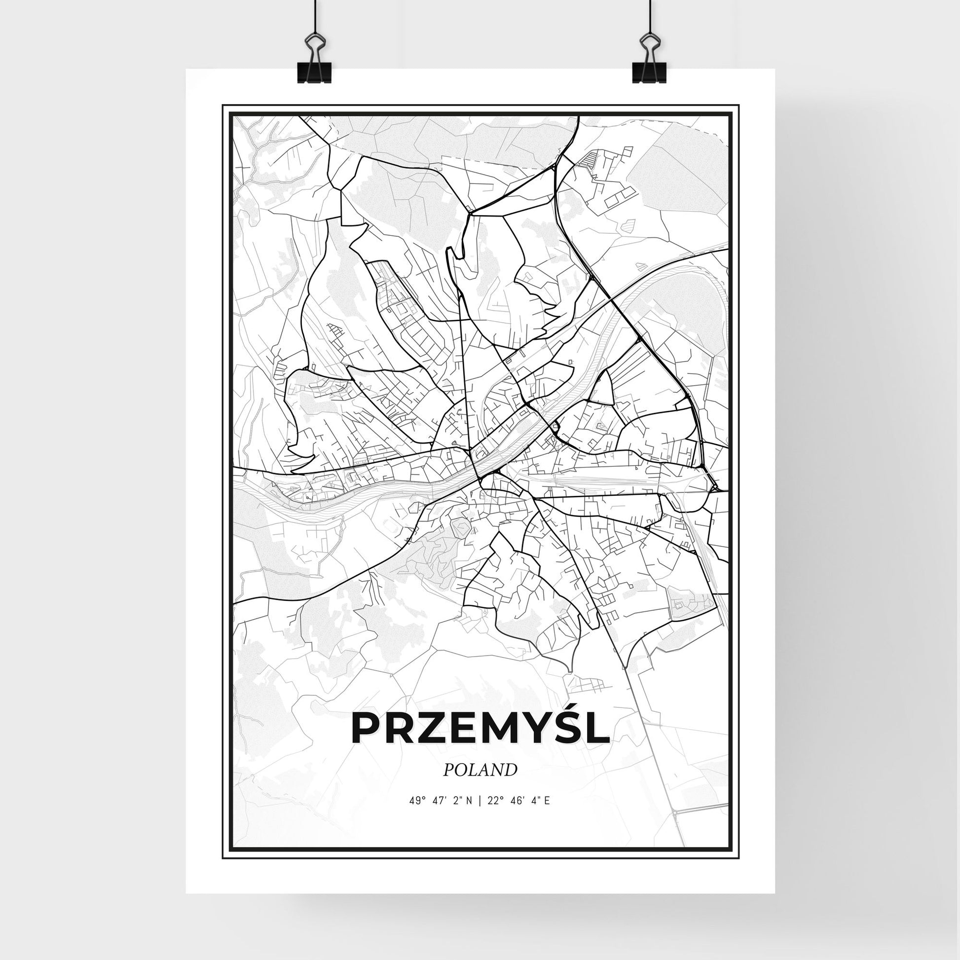 Przemyśl Poland - Premium City Map Poster